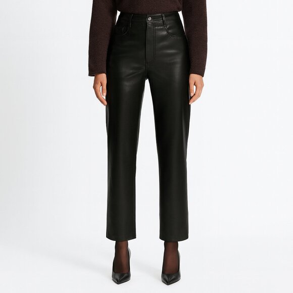 WILFRED Melina Vegan Leather Pant Women’s Plus Size 16 Black High Waist New - Picture 1 of 14